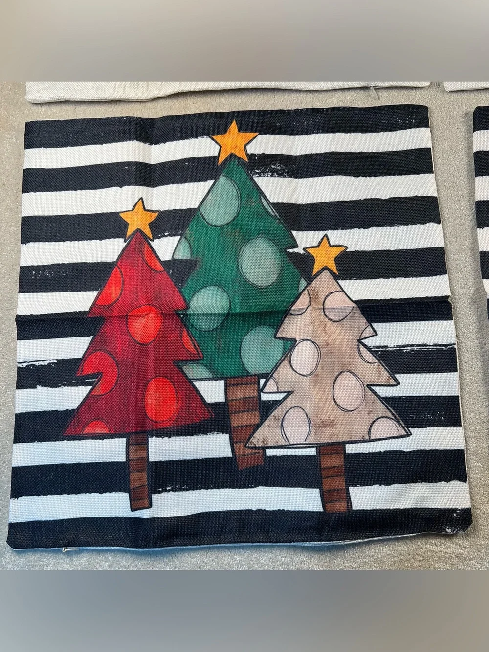 Christmas Pillow Covers Whimsical Decor Woven Set of 4